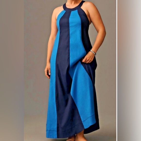 Anthropologie Maeve Ami Linen Halter Maxi Dress Sz XL NWT - Picture 5 of 8